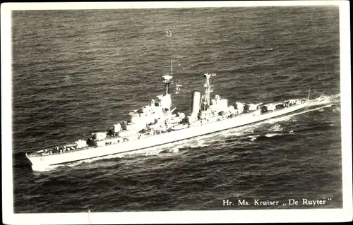 Ak Niederländisches Kriegsschiff, Hr, Ms. Kruiser De Ruyter