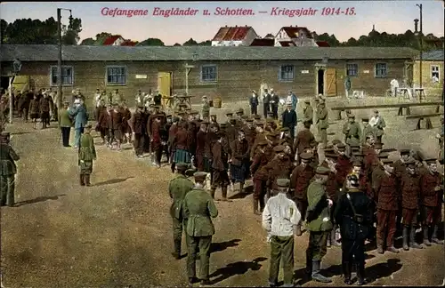 Ak Gefangene Engländer und Schotten, Kriegsjahr 1914-1915