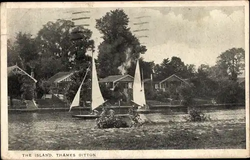 Ak Thames Ditton Surrey England, The Island