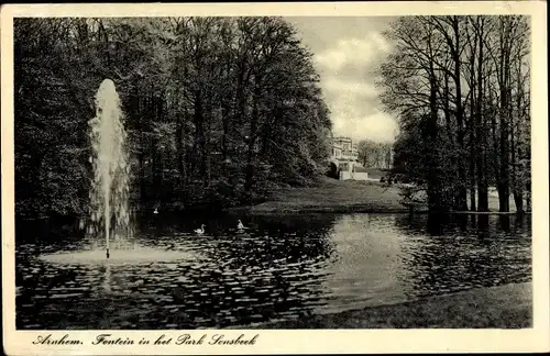 Ak Arnhem Gelderland Niederlande, Fontein in het Park Sonsbeek
