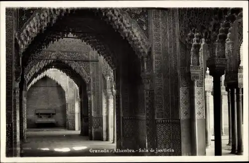 Ak Granada Andalusien Spanien, Alhambra, Sala de justicia