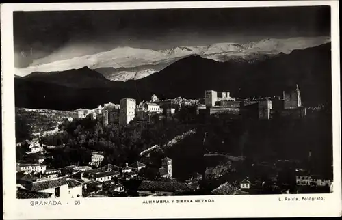Ak Granada Andalusien Spanien, Alhambra, Y Sierra Nevada