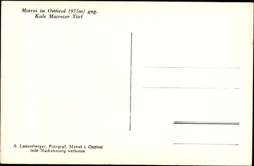 Ak Matrei in Tirol, gegen Kals Matreier Törl, Panorama