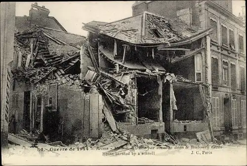 Ak Reims Marne, ruines, Kriegszerstörung I. WK