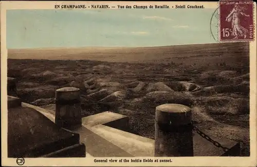 Ak Navarin Marne, Vue des Champs de Bataille, Schlachtfeld