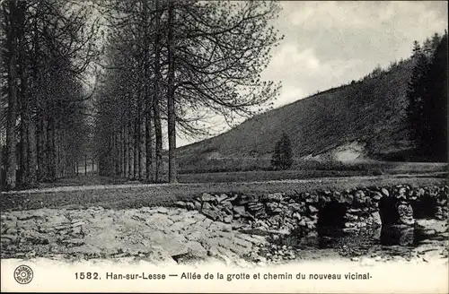 Ak Han sur Lesse Wallonien Namur, Allee de la grotte et chemin nouveau vicinal