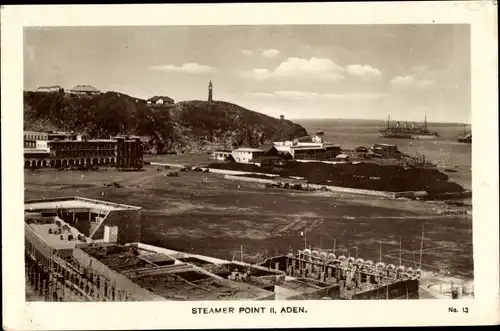 Ak Aden Jemen, Steamer Point II, Hafen, Schiffe, Turm