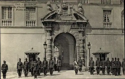 Ak Monaco, Garde de honor de Prince, Porte du Palais, Ehrengarde