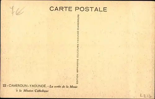 Ak Yaoundé Jaunde Kamerun, La sortie de la Messe a la Mission Catholique
