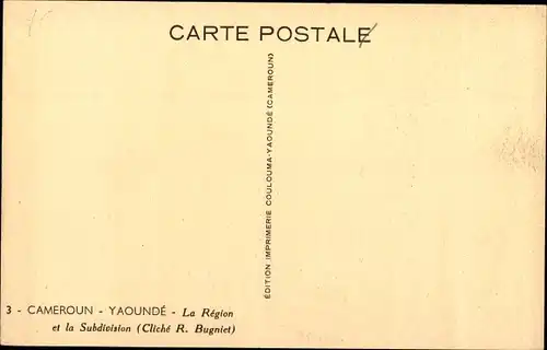 Ak Yaoundé Jaunde Kamerun, La Region et la Subdivision