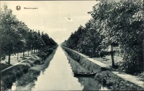 Ak Beringen Flandern Limburg, Fluss, Bäume, Boot