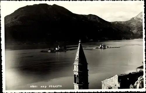 Foto Ak Perast Perasto Kotor Montenegro, Otoci kod Perasta