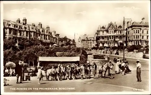 Ak Boscombe Bournemouth Dorset England, The Ponies on the Promenade