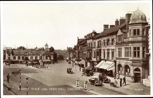 Ak Carlisle Cumbria England, Market Place, Town Hall