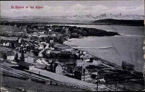 Ak Saint Blaise Kanton Neuenburg, St. Blaise et les Alpes