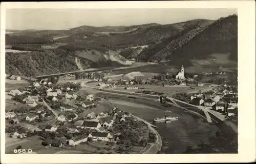 Ak Štěchovice u Prahy Stiechowitz Mittelböhmen, Panorama, Fliegeraufnahme