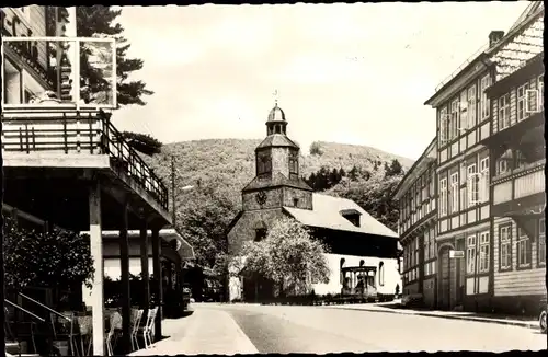 Ak Bad Grund im Harz, Moorheilbad und Klimakurort, Osteröder-Straße mit Kirche