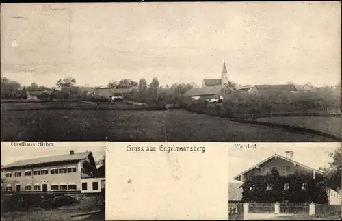 Ak Engelmannsberg Eltville am Rhein Hessen, Totale, Gasthof Huber, Pfarrhof