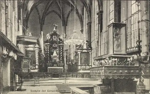 Ak Kevelaer am Niederrhein, Kerzenkapelle, Innenansicht, Altar