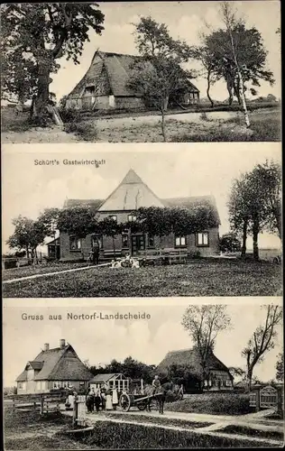 Ak Nortorf in Holstein, Schütt's Gastwirtschaft, Ortsansichten