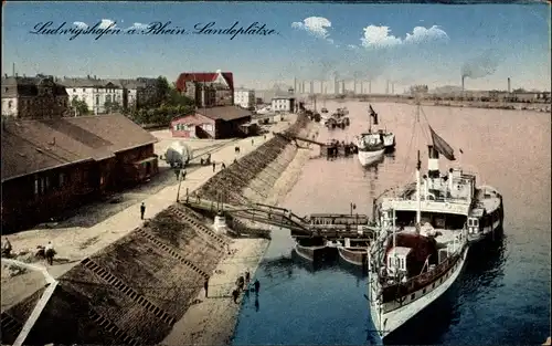 Ak Ludwigshafen am Rhein, Landeplätze, Anleger, Dampfer