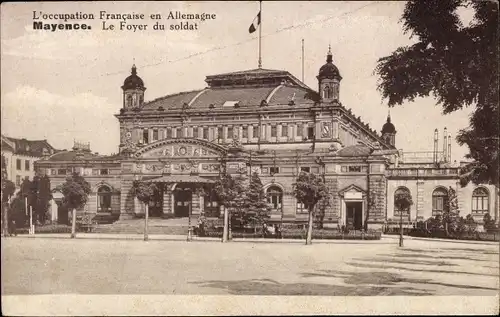 Ak Mainz am Rhein, Le Foyer du soldat, Außenansicht