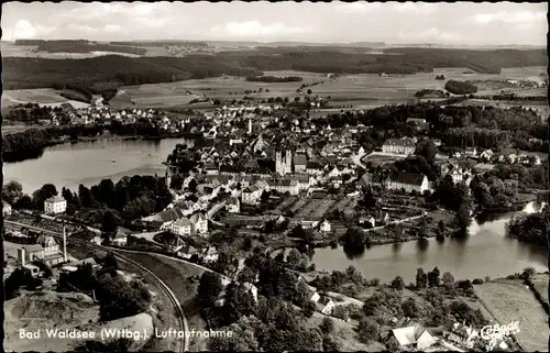 Ak Bad Waldsee in Oberschwaben Württemberg, Luftaufnahme, Panorama