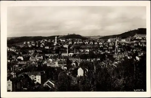 Ak Aue im Erzgebirge Sachsen, Blick vom Stadtpark, Kirchturm