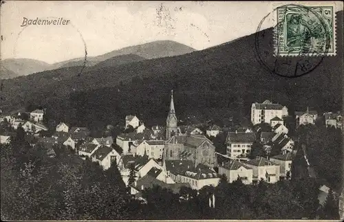 Ak Badenweiler im Schwarzwald, Panorama, Kirche