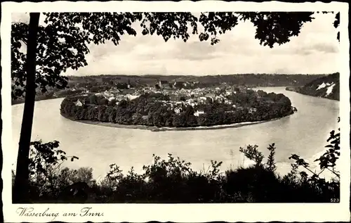 Ak Wasserburg am Inn in Oberbayern, Panorama