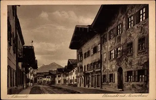 Ak Mittenwald in Oberbayern, Obermarkt mit Neuner-Haus