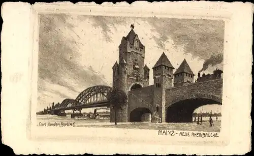 Ak Mainz am Rhein, Neue Rheinbrücke