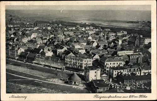 Ak Norderney in Ostfriesland, Fliegeraufnahme vom Ort