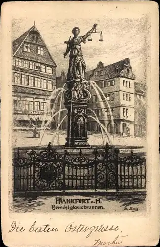 Künstler Ak Liebig, B., Frankfurt am Main, Gerechtigkeitsbrunnen