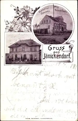 Ak Jänickendorf Nuthe Urstromtal Brandenburg, Gasthof zur Eisenbahn