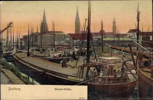 Ak Duisburg im Ruhrgebiet, Binnenhafen