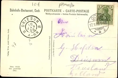 Ak Goch am Niederrhein, Partie an der Niers