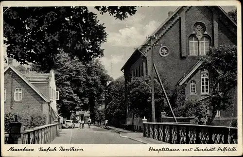 Ak Neuenhaus Grafschaft Bentheim Niedersachsen, Hauptstraße mit Landrätl. Hilfstelle