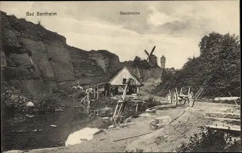 Ak Bad Bentheim in Niedersachsen, Sandsteinbrüche, Windmühle