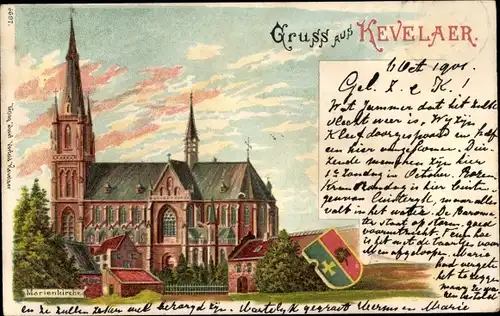 Litho Kevelaer am Niederrhein, Marienkirche