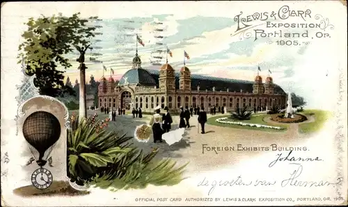 Litho Portland Oregon USA, Lewis & Clark Exposition, Foreign Exhibits Building
