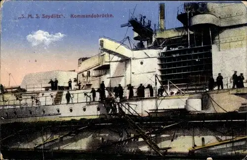 Ak Deutsches Kriegsschiff SMS Seydlitz, Kommandobrücke, Kaiserliche Marine