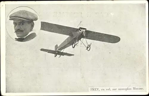 Ak Aviateur Frey, en vol sur monoplan Morane, Flugpionier