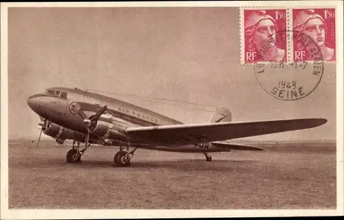 Ak Französisches Passagierflugzeug, Douglas DC 3, Air France