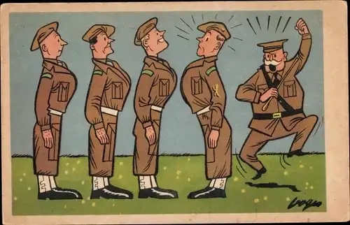 Künstler Ak Niederländische Soldaten in Uniformen, Verärgerter General, Hoor dat geschreeuw nu ...