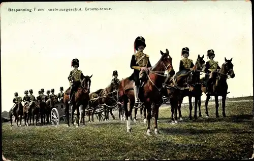 Ak Niederländische Soldaten in Uniformen, Rijdende Artillerie