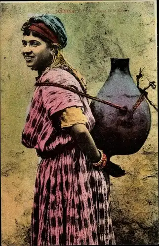 Ak Type Arabe, Maghreb, Portrait, Wasserkrug