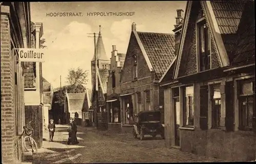 Ak Hyppolitushoef Hippolytushoef Wieringen Nordholland Niederlande, Hoofdstraat, Coiffeur