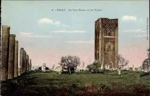 Ak Rabat Marokko, La Tour Hassan et ses Ruines