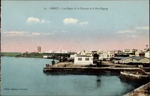 Ak Rabat Marokko, Les Quais de la Douane et le Bou-Regreg